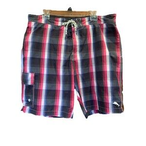 Tommy Bahama Men’s Sz XL Swim Trunks Swimsuit Check Lined Preppy Beach Vacation
